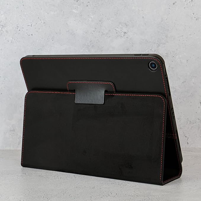 Casemade Real Leather Case Compatible with iPad 9.7” 5th/6th Gen (2017/2018) - Full-Grain Leather Cover, Auto Sleep/Wake, Dual Stand Position (Black)