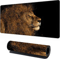 Large Gaming Mouse Pad 31.5"x15.7"｜ Golden Lion-Themed XXL Keyboard Pad, Mouse Mat, Desk Pad, Non-Slip Rubber Base & Stitched Edges Desk Mat- Big Extended Mousepad for PC/Laptop/Office/Home Decor