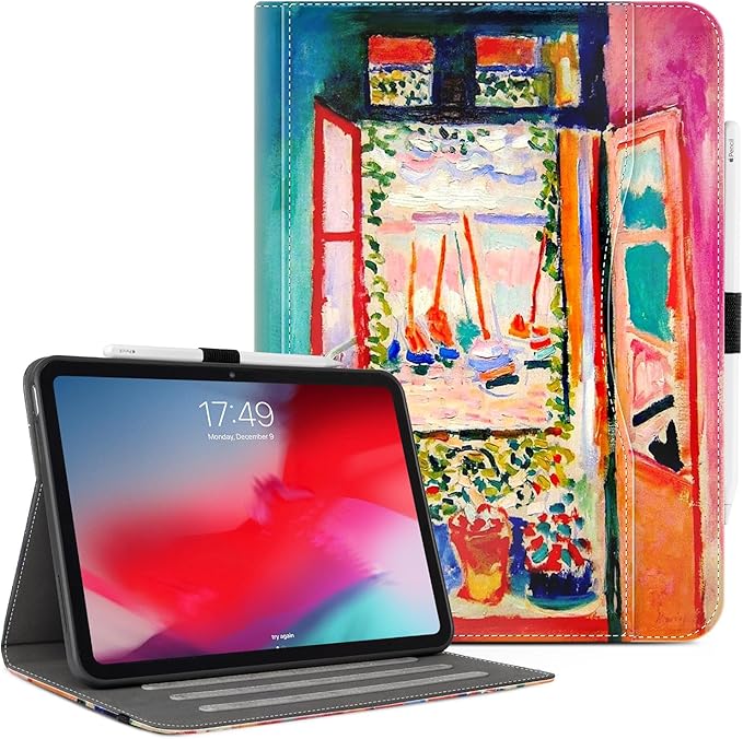 Vimorco Case for iPad (A16) 11th Generation 2025, for iPad 11th/10th Generation Case, Pencil Holder & Hand Strap & Pocket, Multiple Stand Protector PU Leather Shell Cover, Auto Wake/Sleep, Window