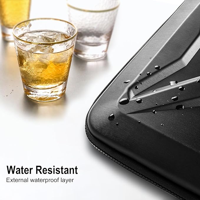 DOMISO 13 Inch Laptop Hard Case, Waterproof Shockproof Hard Shell Laptop Sleeve Protective Case with Retractable Handle for MacBook Air Pro Neo/Dell XPS//Microsoft Surface/Lenovo Yoga/HP Envy,Black