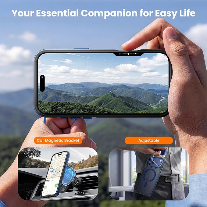 2 in 1 for iPhone 17 Pro Max Case,[1 Screen Protector],7X Military-Grade Drop Protection,Fits MagSafe,Tough, Rugged & Durable for Heavy Duty iPhone 17 Pro Max Case,Blue