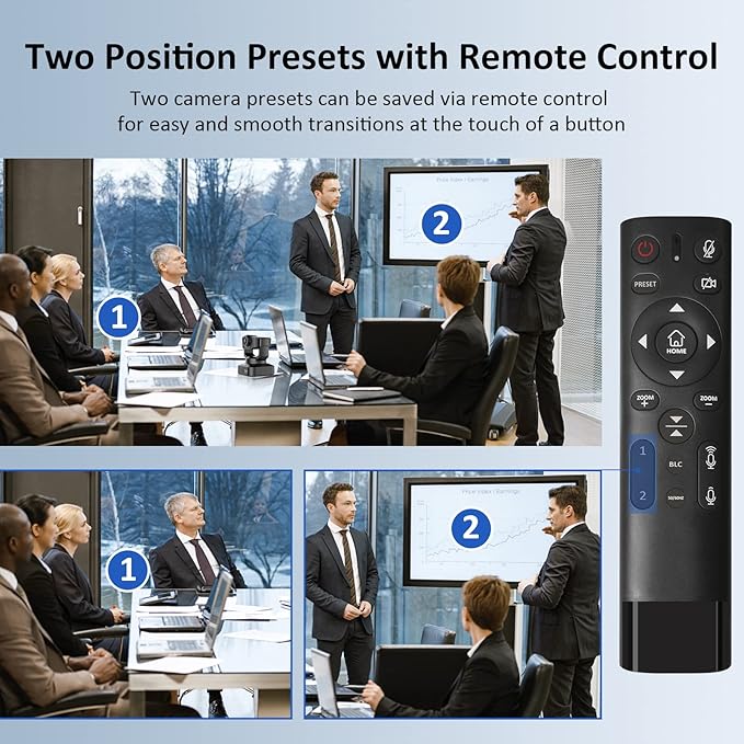 4K PTZ Webcam Kits, NexiGo N990 (Gen 2) UHD 2160P Webcam with 5X Digital Zoom, Sony Starvis Sensor, Position Preset, Flexible Mini Tripod, for Skype/Teams/Zoom Meetings