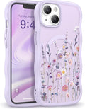 GVIEWIN Cute for iPhone 14 Case & iPhone 13 Case [Compatible with MagSafe] [Curly Wave Edge] Floral Translucent Magnetic Shockproof Protective Phone Cover for iPhone 14/13 6.1'', Floratopia/Colorful