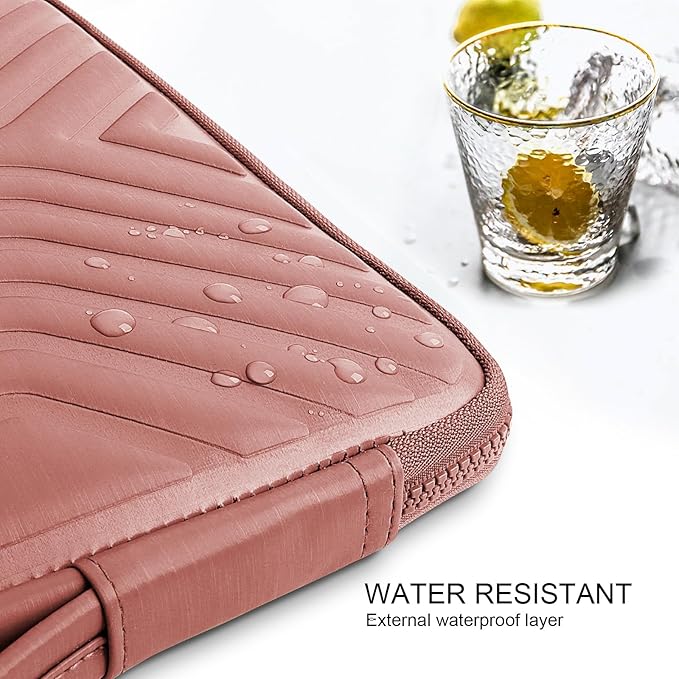DOMISO 13.3 Inch Shockproof Waterproof Laptop Sleeve with Handle Lightweight Soft EVA Tablet Case Compatible for 13-13.3 Inch Laptops/Tablets/Dell Inspiron 13 XPS 13 / Acer/HP, Pink