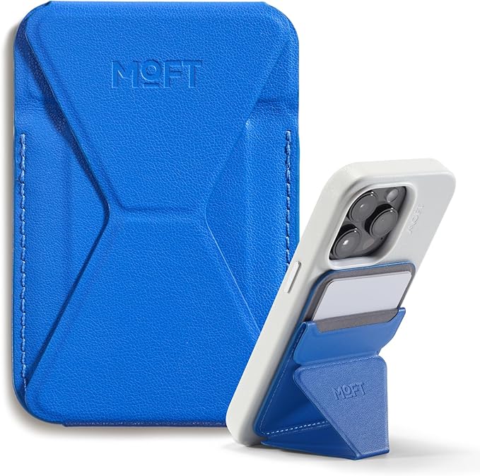 MOFT Magnetic Wallet Stand Compatible with iPhone 17/16/15/14/13/12 Series, Angle Adjustment & Magsafe Compatible MOVAS Phone Stand,Sapphire