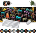 Large Mouse Pad, 31.5 x 11.8in Extended Gaming Mouse Pad with Stitched Edges,XXL Mousepad Protector Non Slip Rubber Base for Office Home Writing Mat,African American Black Women Graffiti Girl Desk Mat