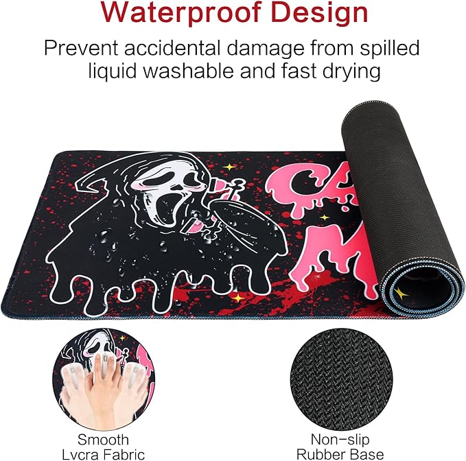 Large Gaming Mouse Pad 31.5 x 11.8in Desk Mat for Office Mousepad Anti-Skid Rubber Base Soft Comfortable and Durable Desk Pad (Black)