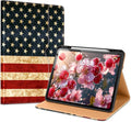 VIKESI Case for iPad Pro 13 (M4) 2024, Leather Stand Cover with Apple Pencil Holder, Auto Wake/Sleep, Multiple Viewing Angles, Built in Hand Strap & Pocket, US Flag