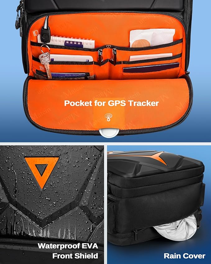 MATEIN Hard Shell Gaming Backpack for Men, Waterproof Extra Large Laptop Backpack with EVA Front Shield, 18 inch TSA Approved Gaming Laptop Bag with Controller Pockets & Cooling Pad Compartment