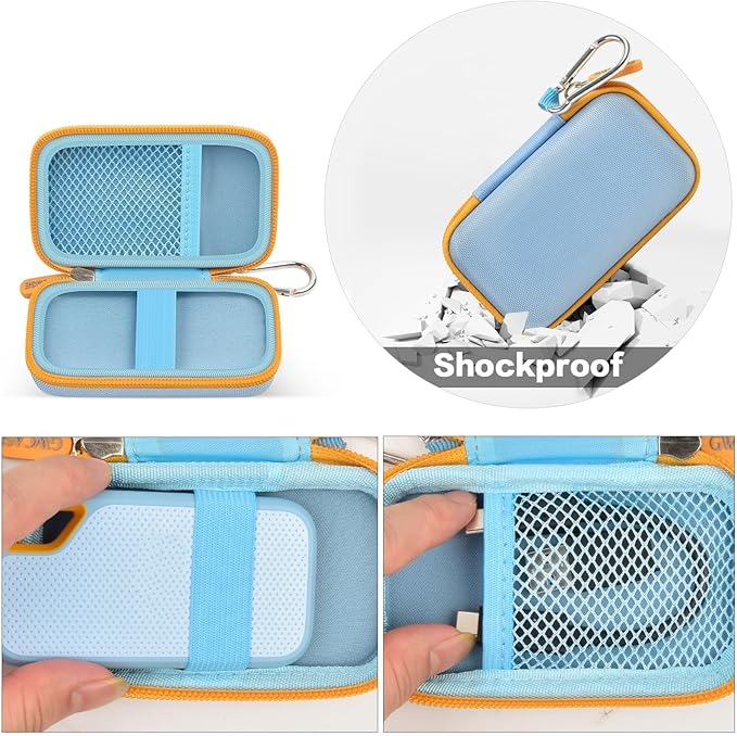 GWCASE Hard Case for SanDisk Extreme Portable SSD 1TB 2TB 4TB 8TB 500GB, External for Solid State Drive Travel Carrying Holder with Mesh Pocket for USB Cables & SD Cards (Bag Only)-Sky Blue