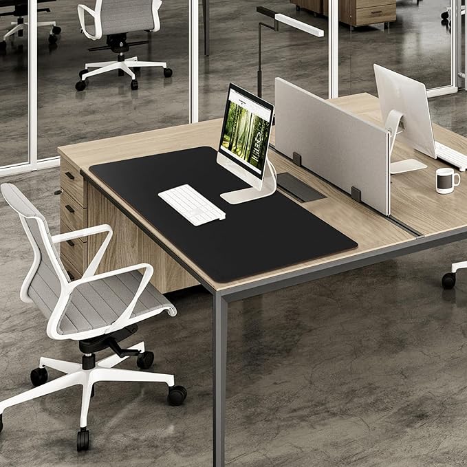 Chihein 39" x 20" 3XL Desk Mat with Cork & PU Leather (Black), Dual Sided Desk Pad, Waterproof Computer Desk Mat for Gaming, Office, Home