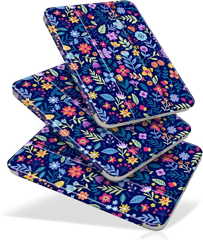DONGKE for iPad mini 7 (A17 Pro) 2024 & iPad mini 6 2021 8.3 Inch, Slim Foldable Stand Hard PC Translucent Back Shell Smart Cover for iPad mini 7th/6th Generation [Auto Wake/Sleep] - Cute Floral