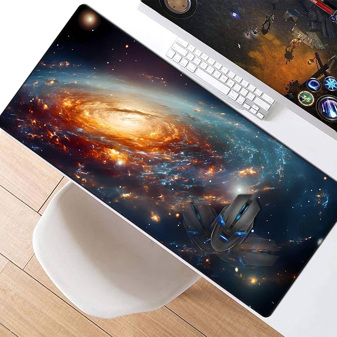 Extended Speed Gaming Mouse Pad Large Size 35.4 X 15.7 X 0.12inches Desk Mat Mousepad with Personalized Design Office Users - Constellation
