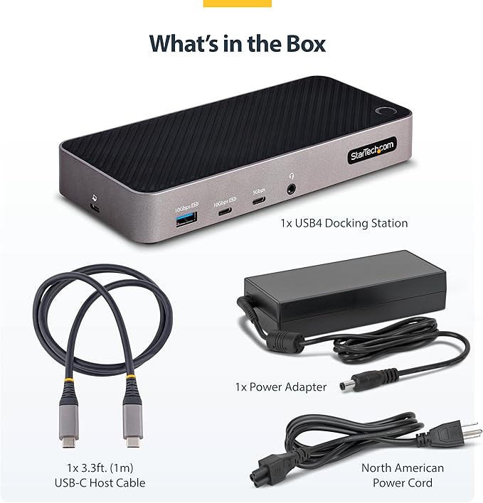StarTech.com USB-C Triple Monitor Docking Station for MacBook Pro / Air M1 M2 M3 M4 & Windows, Universal 4K HDMI DP Dock, Thunderbolt Compatible, 100W Laptop Charging (116N-USBC-DOCK)