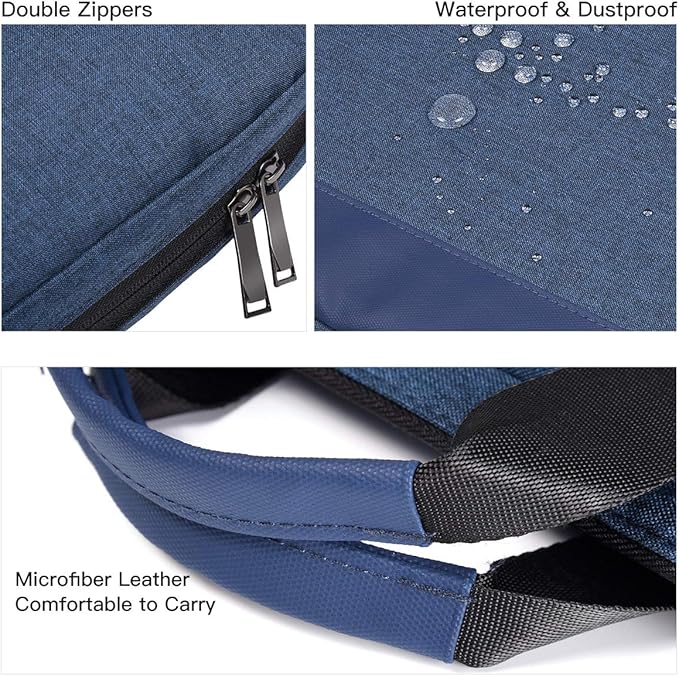 15.6 Inch Laptop Sleeve Bag, Waterproof Men Women TSA Case for Macbook Pro 16 M5 M4 M3 M2 M1, Acer Aspire E15/Predator, Lenovo Ideapad 1 15.6, HP Envy/Victus 15.6, ASUS Dell 15 16 Case, Navy Blue