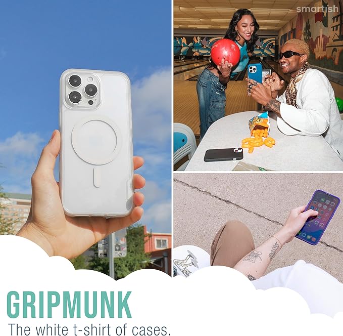 Smartish® iPhone 15 Pro Magnetic Case - Gripmunk Compatible with MagSafe [Lightweight + Protective] Slim/Thin Grip Cover with Microfiber Lining for Apple iPhone 15 Pro - Leaf Me Alone