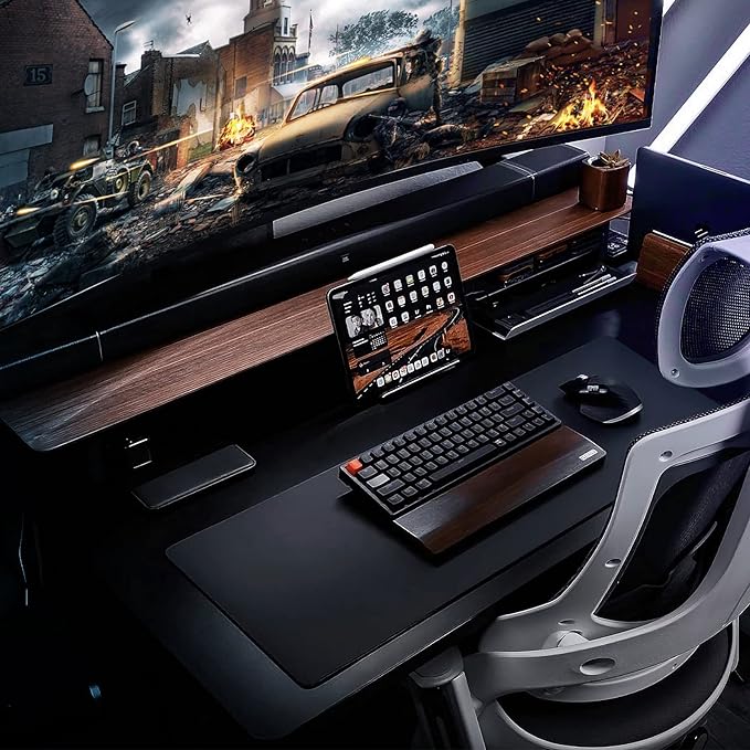 ETZ Large Gaming Mouse Pad,31.5 x 11.8 × 0.12 in with Stitched Edges,Extended Mousepad,Durable Non-Slip Natural Rubber Base,Washable Keyboard Pad,Desk Pad for Gamer,Office & Home,Black.