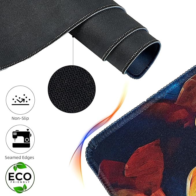 Hopipad Starry Night Large Gaming Mouse Pad for Desk, Desk Mat with Seamed Edges, Waterproof Desk Pad, Non-Slip Rubber Base, 31.5x11.8 Inch Keyboard Pad Computer Mat, Big XL Mousepad
