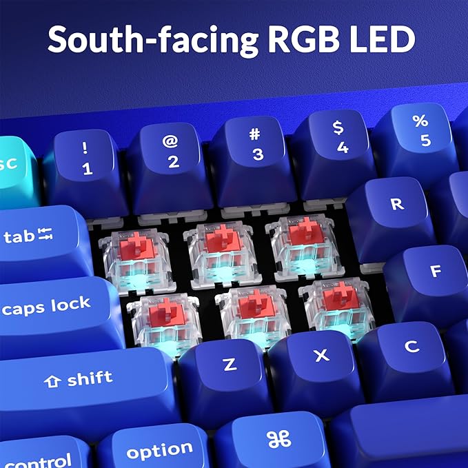 Keychron Q4 Wired Custom Mechanical Keyboard, QMK/VIA Programmable Macro, Full Aluminum, Hot-Swappable Gateron G Pro Brown Switch, 60% Layout Double Gasket Compatible with Mac and Windows - Blue