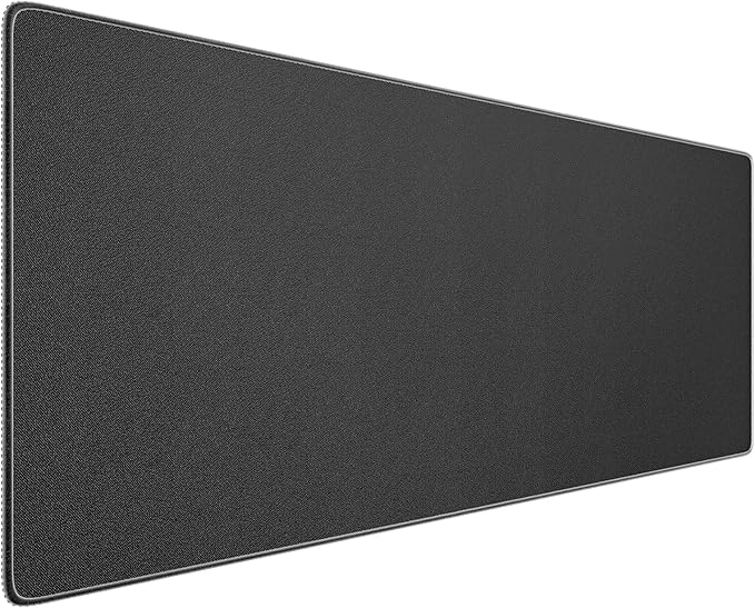 Reniteco Waterproof Large Gaming Mouse Pad with Durable Stitched Edges, Non-Slip Rubber Base, Grainy Jacquard Mouse Mat Desk Pad for Home Office Gaming, 35.4''x15.7''x0.12'', Matte Black