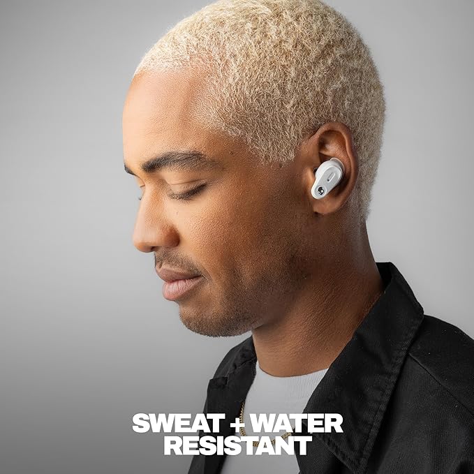Skullcandy Method 360 ANC Wireless Earbuds, Sound by Bose, Bluetooth Headphones, Premium Noise Cancelling, Up to 40 Hrs Battery, Sweat and Water Resistant, Microphone for iPhone Android - Bone