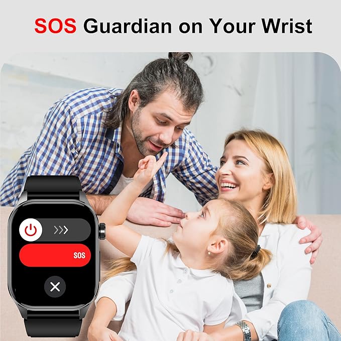 Advanced Health Smartwatch for Women Men with Real-Time Monitoring of Heart Rate, Blood Oxygen, Body Temperature, Blood Pressure, Sleep Auality and Stress Levels (Blue)