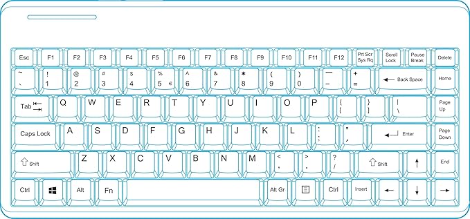 Perixx PERIBOARD-409P Wired PS2 Mini Keyboard, Black, US English Layout