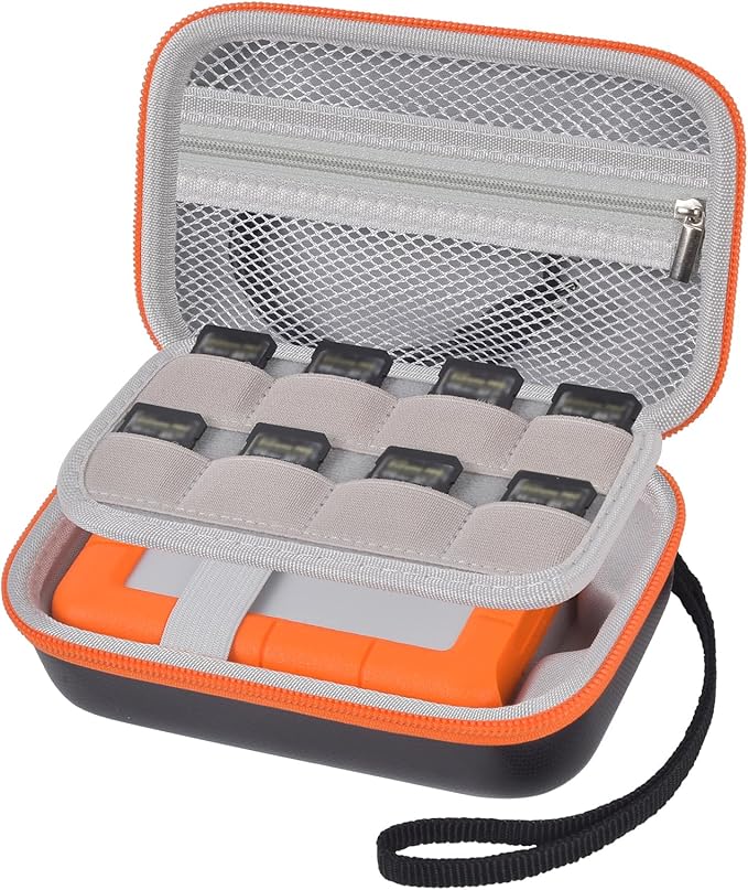 Case for LaCie Rugged Mini 1TB/ 2TB/ 4TB/ 5TB/ Thunderbolt 3.0 2.0 USB-C External Hard Drive Portable HDD, Storage Holder for Hard Drives for Mac and PC Computer & USB Cable SD Cards- Bag Only (Grey)