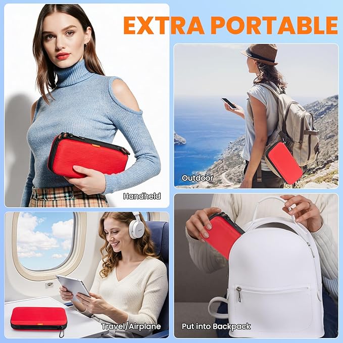 Double-Layer Hard Carrying Case Electronics Organizer - Multi-Pocket Zipper Travel Case Tech Accessories Storage Pouch Bag for Charger, Apple Pencil, Power Bank, Phone, USB Flash Drive, Cord, Cable