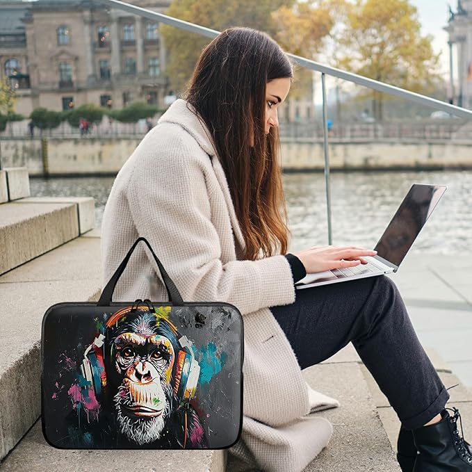 Universal Tablet Laptop Sleeve Case 10 inch, Music Monkey Slim Carrying Case Durable Handbag Travel Laptop Bag for 7 to 10-inch Laptops/Notebook/Kids Tablet/ipad/eBook Readers