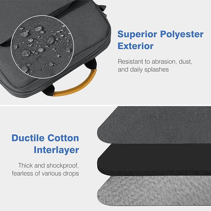 Dadanism 9-11 Inch Tablet Sleeve Bag Carrying Case with Shoulder Strap for iPad 10th Gen 10.9", iPad (A16) 11", i Pad 9/8/7th 10.2", i Pad Air/Pro 11", i-Pad Air 5/4,Galaxy Tab A9+ Plus 11",Space Gray