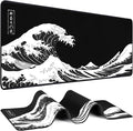 Mouse Pad Gaming - Desk Mat for Keyboard and Mouse - Kanagawa Large Mouse Pad for Desk, Japanese Sea Wave Mousepad (31.5 x 11.8inch) with Non-Slip Base, Desks Pad Mat for Game, Office and Home