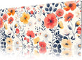 ProbTis Cute Flower Mouse Pad, Large Floral Desk Mat, XXL Gaming Keyboard Mat, Stitched Edges Rubber Base, Big Extended Desk Protector for Home Office, 35.4”x15.7” (Village Road Flower)