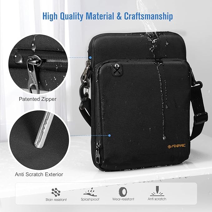 FINTIE 11 Inch Tablet Sleeve Case, Briefcase Shoulder Bag for 11" iPad (A16) 2025, Air M4 M3 M2 2026/2025/2024, 10.9" iPad 10th Gen, 10.9" Air 5/4, Galaxy Tab, Black
