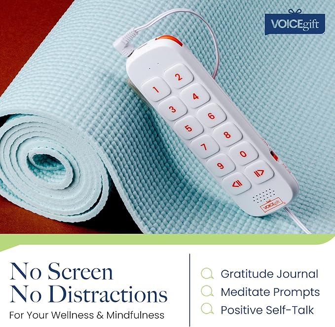 VOICEGIFT Play, 10 Hour Capacity Screen-Free Voice Recorder, Playback Tool, Portable Electronic Story Player with Speaker, Clip & Strap, Add Voice to Journals, Albums and Keepsakes
