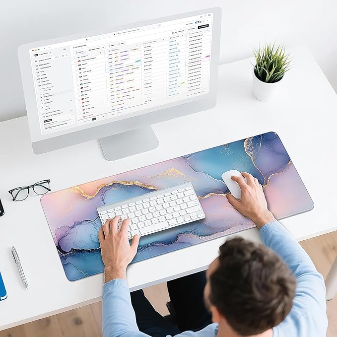 Gaming Mouse Pad - (31.5"×11.8") Marble Large Mouse Pads for Desk - Desk Mat for Keyboard and Mouse with Non-Slip Base, Desks Pad Matfor Game/Office & Home