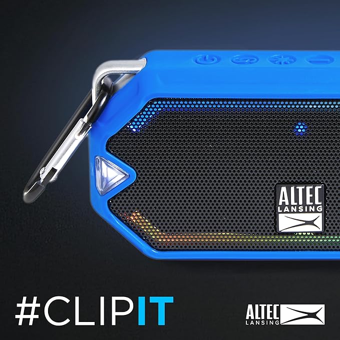Altec Lansing - HydraMini Wireless Bluetooth Speaker, IP67 Waterproof USB C Rechargeable Battery with 6 Hours Playtime, Compact, Shockproof, Snowproof, Everything Proof (Royal Blue)