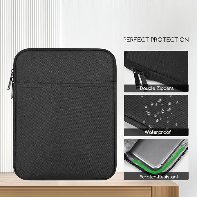 12.4 Inch Tablet Sleeve Case Bag for 2024 2023 Samsung Galaxy Tab S10+ S9+ Plus 12.4"/Galaxy Tab S9 FE+,Galaxy Tab S8+/Galaxy Tab S7 FE/Galaxy Tab S7+/Galaxy S7+ Plus Protective Carrying Sleeve(Black)