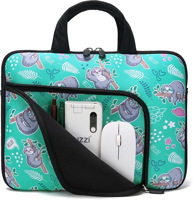11.6 12 12.5 inch Two Pockets Laptop Sleeve Chromebook Case Ultrabook Case Notebook Tablet Case Neoprene Handle for Men Women