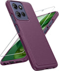 FNTCASE for Moto G-Power 2025 Case: Motorola G Power 2025 Case 14FT Military Grade Drop Protection with Screen Protector Shockproof Anti-Slip Rugged Matte Dual Layer Daily Cover 6.8 Inch (Burgundy)