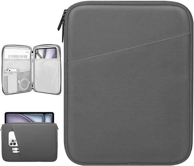 Dadanism 13 Inch Tablet Sleeve Bag Carrying Case for iPad Pro 13" M5/M4 2025/2024, iPad Air 13" M4/M3 2026/2025, iPad Pro 12.9", Galaxy Tab S10+/S9 FE+/S9+ 12.4", Remarkable Paper Pro 11.8", Dark Gray