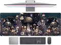 Teng DA Qing Cute Dark Mushroom Moon Night Mouse Pad XL Extended Gaming Mat with Stitched Edges, Computer Laptop Keyboard and Mouse Mat for Women Office Desk Decor, 31.5x11.8 in