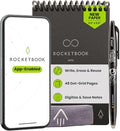 Rocketbook Mini Reusable Smart Notepad, Pocket Size On-The-Go Notebook, 3.5x5.5, Black (Pack of 1)