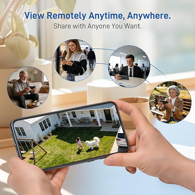 4G LTE 3K Security Cameras, Wireless Solar Powered Security Camera Outdoor, IP66, HD Color Night Vision, AI Triple Detection, 360° Auto Tracking, Smart Cameras for Home Securitym, No WiFi Required