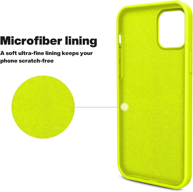 OTOFLY for iPhone 12 Pro Max Case, Military-Grade Protection, Shockproof Silicone, Anti-Fingerprint & Anti-Slip, Phone Case for iPhone 12 Pro Max, Fluorescent Yellow