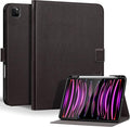 Genuine Leather Case for iPad Pro 11 Inch 4th/3rd/2nd/1st Generation 2022/2021/2020/2018 | with Pencil Holder and Adjustable Stand, Magnetic Closure, Auto Wake/Sleep Cover | Dark Brown