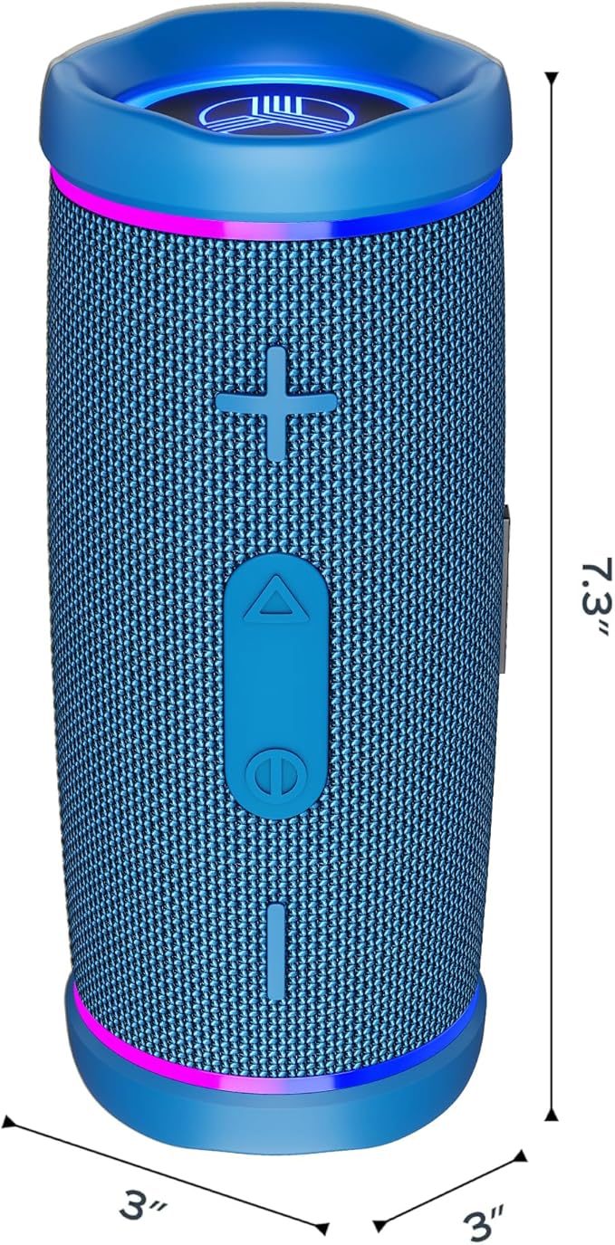 TREBLAB HD77 – Waterproof Bluetooth Speaker, 30W Loud 360° Sound, Deep Bass, IPX7, TWS Pairing, RGB Lights, 20H Battery, Portable Wireless Speaker for Outdoor, Beach, Camping, Party, Travel