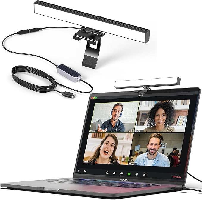 HumanCentric Video Conference Lighting - Webcam Light for Streaming, LED Monitor and Laptop Light for Video Conferencing, Zoom Lighting for Computer, Upgrade Light for Zoom Meetings, Single Kit