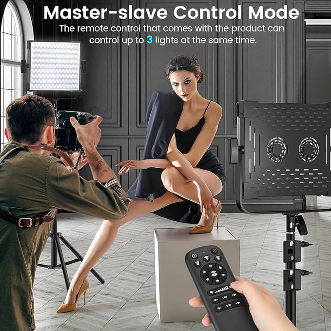 2-Pack RGB Photography Lighting Kit, 50W Bi-Color Professional LED Studio Lights, 2300k~8500k Dimmable Photo Lights for Photography Filming Camera Video Recording Stage Shooting Streaming TikTok