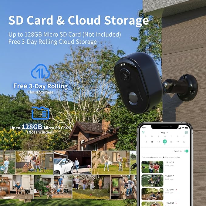 Armorcope Security Cameras Wireless Outdoor, Battery Powered 2k Color Night Vision, AI Motion Detection,IP66 Weatherproof, 2-Way Talk, SD/Cloud Storage,Cameras for Home Security-2 Pack